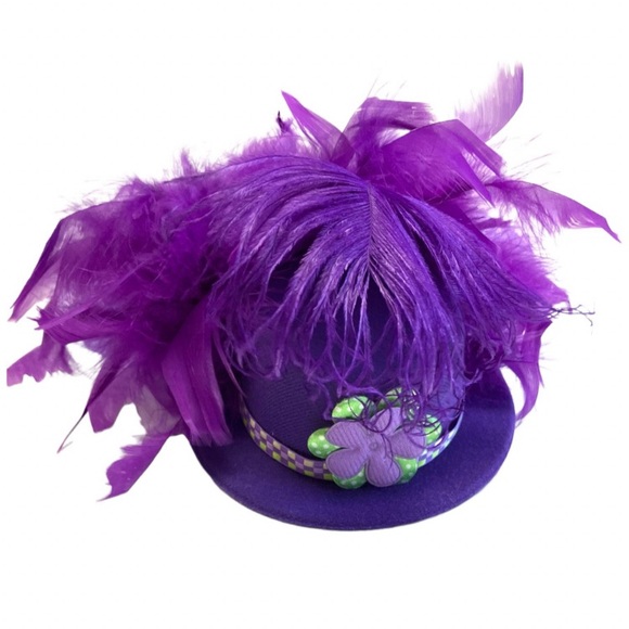 Purple Fascinator Hat Halloween Cosplay Mini Top Hat Hair Accessory - Picture 3 of 6
